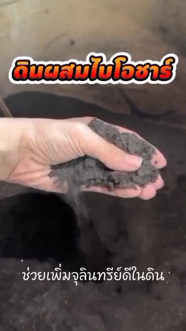 ดินผสมถ่านไบโอชาร์ สูตรพร้อมปลูก