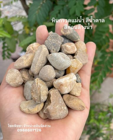 หินกรวดแม่น้ำ สีธรรมชาติ ดูแลง่าย จัดสวนสวย