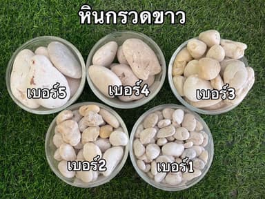 หินกรวดแม่น้ำ สีขาว